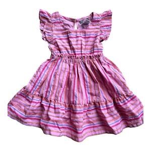 Vince Camuto girls striped pink cotton dress Size 4